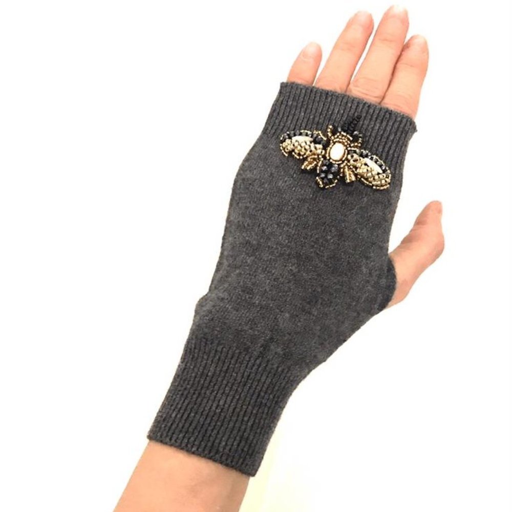 Charcoal Fingerless Gloves - NWT